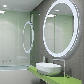 круглое настенное зеркало в ванную комнату